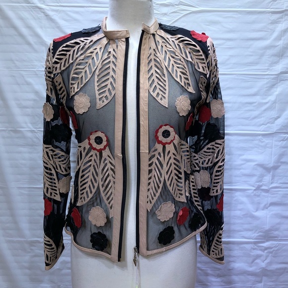 Leather and mesh jacket - Picture 2 of 8